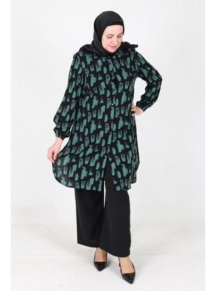 Green - Plus Size Tunic - GELİNCE