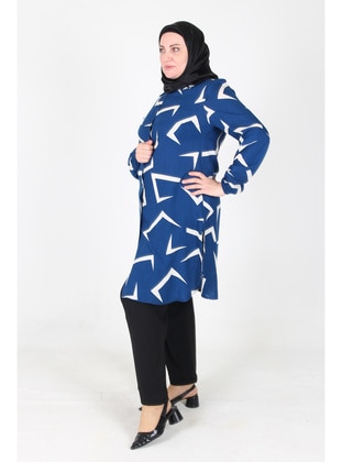 Blue - Plus Size Tunic - GELİNCE