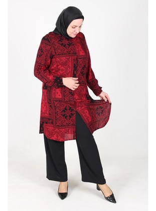 Red - Plus Size Tunic - GELİNCE