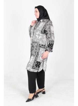 White - Plus Size Tunic - GELİNCE