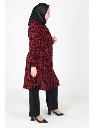 Red - Plus Size Tunic - GELİNCE