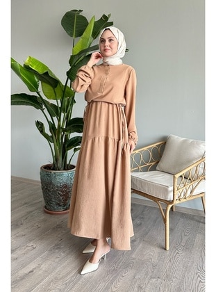 Milky Brown - Modest Dress - InStyle