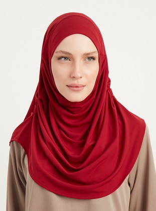 Burgundy - Instant Scarf - ŞALESS