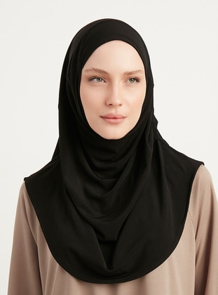 Black - Simple - Instant Scarf - ŞALESS