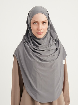 Grey - Simple - Instant Scarf - ŞALESS