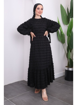 Black - Fully Lined - Modest Dress - İmaj Butik