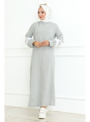 Grey - Modest Dress - Bestenur