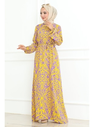 Yellow - Modest Dress - Bestenur