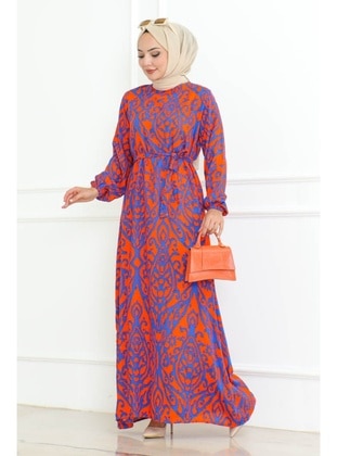 Orange - Modest Dress - Bestenur