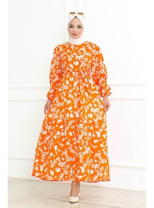 Orange - Modest Dress - Bestenur