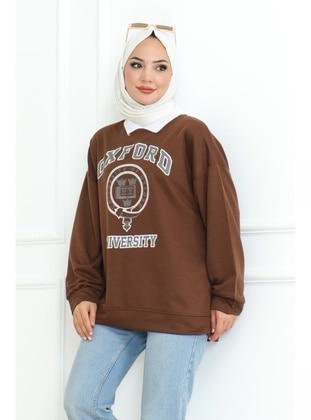 Brown - Sweat-shirt - Bestenur