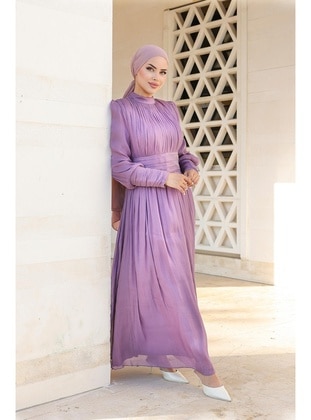 Lilac - Modest Evening Dress - Hakimoda