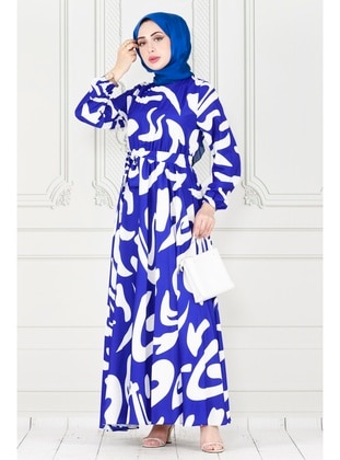 Saxe Blue - Modest Dress - Sevitli