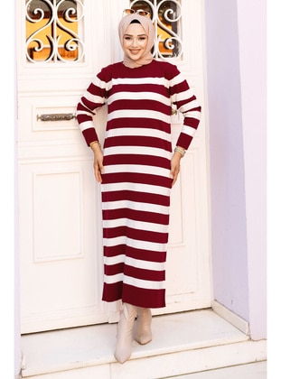 Burgundy - 600gr - Modest Dress - Tesettür Dünyası