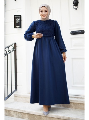 Navy Blue - 300gr - Modest Dress - Tesettür Dünyası