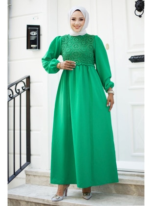 Green - 300gr - Modest Dress - Tesettür Dünyası