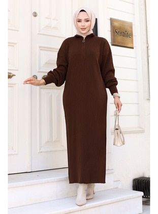 Brown - 600gr - Modest Dress - Tesettür Dünyası