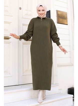 Green - 600gr - Modest Dress - Tesettür Dünyası