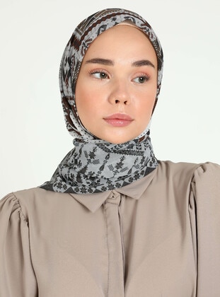 Gray - Brown - Scarf - Miray