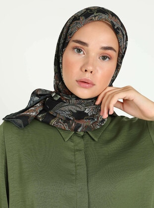 Black - Khaki - Scarf - Miray