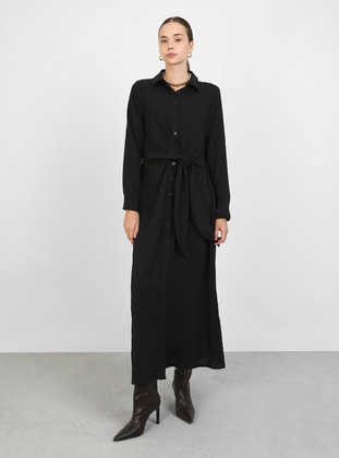 Black - Modest Dress - Refka