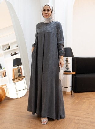 Grey - Modest Dress - Neways