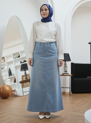 Light Blue - Denim Skirt - Neways