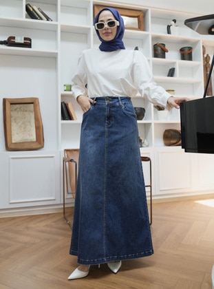 Dark Blue - Denim Skirt - Neways