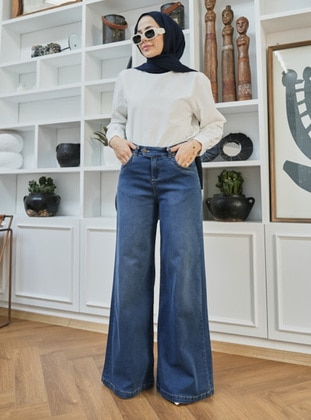 Navy Blue - Denim Trousers - Neways