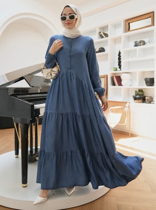 Dark Blue - Modest Dress - Neways