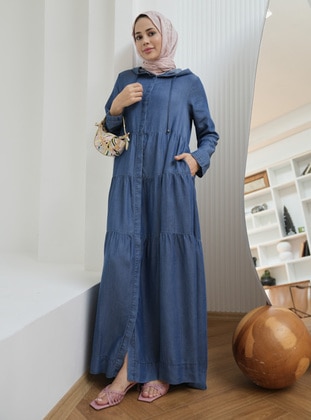 Dark Blue - Modest Dress - Neways