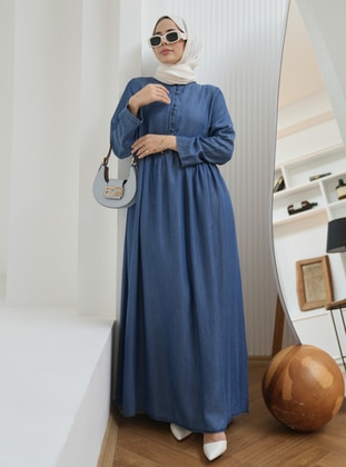 Dark Blue - Modest Dress - Neways