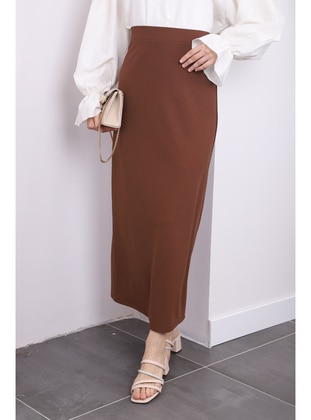 Brown - Unlined - Skirt - İmaj Butik