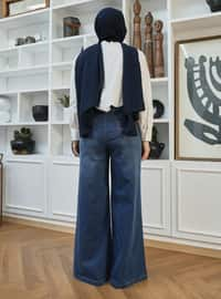 Navy Blue - Denim Trousers