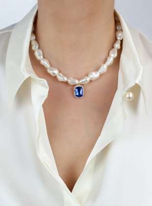 Blue - Necklace - Pridza