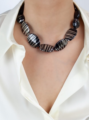 Black - Necklace - Pridza