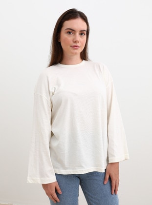 Ecru - Plus Size T-Shirts - Alia