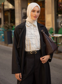 Chemise Chic à Motifs Géométriques Blanc Refka