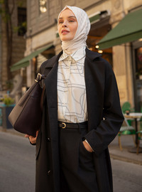 Chemise Chic à Motifs Géométriques Blanc Refka