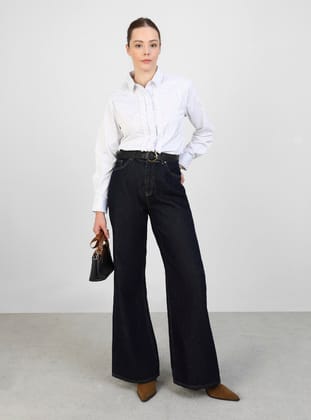 Black - White - Blouses - Refka