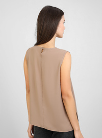 Damen Ärmelloses T-Shirt Latte Benin