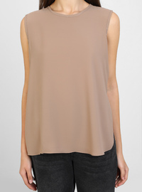 Damen Ärmelloses T-Shirt Latte Benin