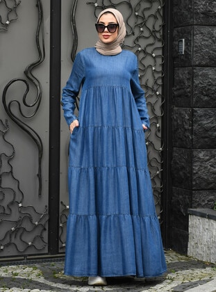 Dark Blue - Modest Dress - Neways