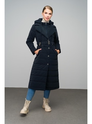 Navy Blue - Puffer Jackets - Olcay