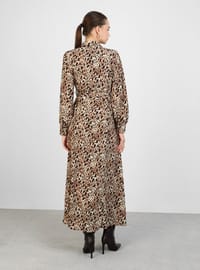 Robe Modeste Popeline Imprimé Léopard Robe Imprimé Léopard Refka
