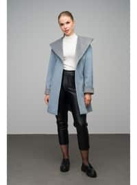 Blue - Hooded collar - Coat