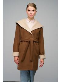 Terracotta - Hooded collar - Coat