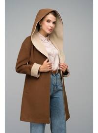 Terracotta - Hooded collar - Coat