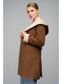 Terracotta - Hooded collar - Coat