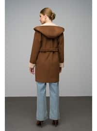 Terracotta - Hooded collar - Coat